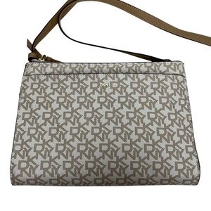 DKNY Triple Entry Shoulder Crossbody PVC Bag DKNY Logo Large Wallet Section